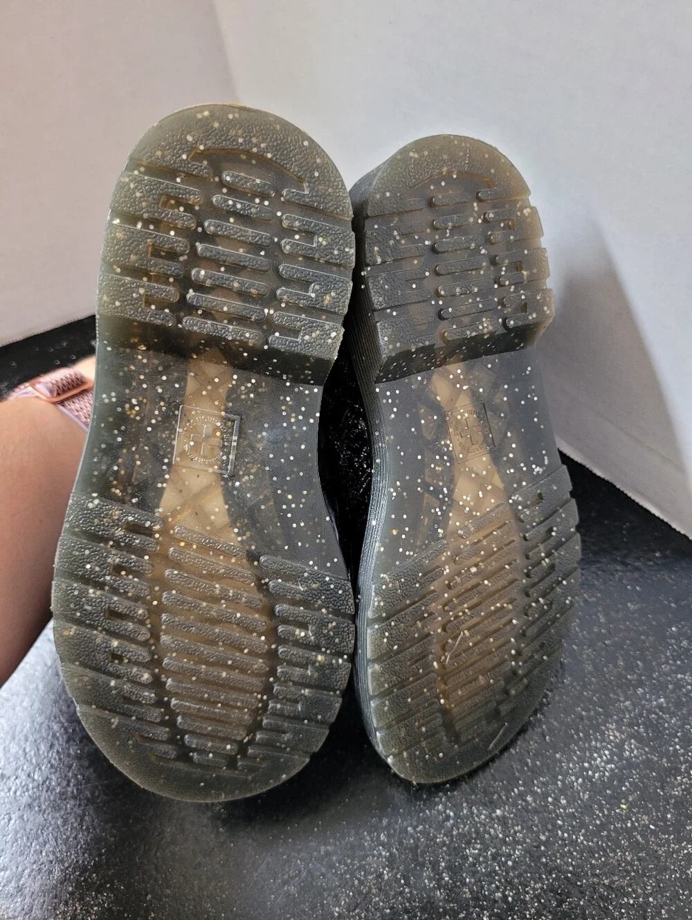 Dr Martens Black and Silver Glitter Boots